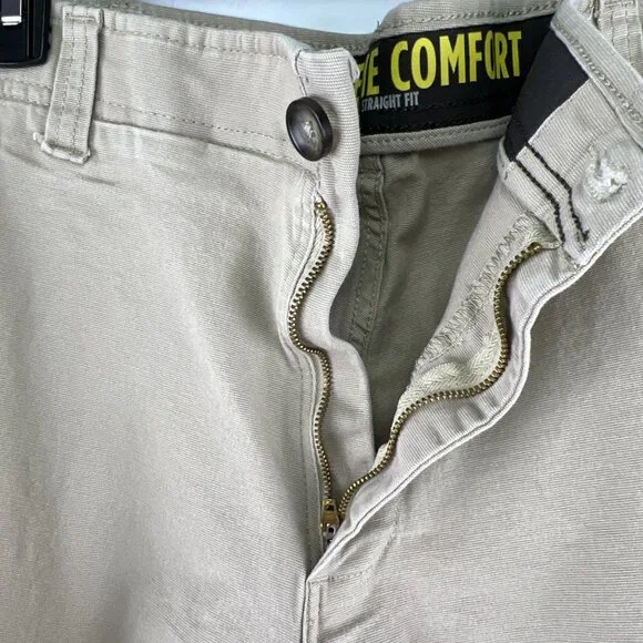 Lee 38x29 Extreme Comfort Straight Pants Men Tan Stretch Chino Relaxed Fit Twill - Picture 5 of 9